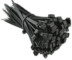 200mm x 4.8mm Zip Ties x100 Black