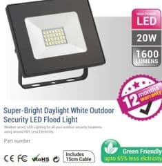 20W IP65 ELECTRICAL OUTSIDE LED FLOOD LIGHT - 1600LM / LUMENS (IP65) 2835