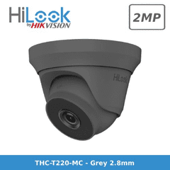 2MP THC-T220-MC Grey HiWatch by Hikvision HD-TVI Dome Camera with 40M EXIR Night Vision