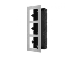 3 Gang Flush Mounting Bracket for Modular Intercom Hikvision DS-KD-ACF3/S Stainless Steel