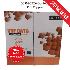 305M CAT6 UTP Solid Full Copper External / Outdoor Network Cable - Black (Offer)