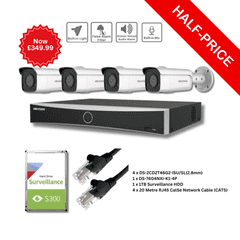 4MP Hikvision AcuSense IP CCTV KIT (4 x DS-2CD2T46G2-ISU/SL(2.8mm), DS-7604NXI-K1-4P NVR) Kit-4001