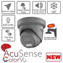 4MP Hikvision DS-2CD2347G2-LSU/SL(2.8mm) Grey ColorVu Camera 2 way audio + Free Bracet (Offer)