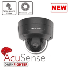 4MP Hikvision DS-2CD2746G2-IZS Acusense Darkfighter dome camera with IR Motorised, Black