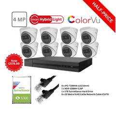 4MP Hilook by Hikvision ColorVu IP CCTV Kit (8 IPC-T249HA-LU(2.8mm), NVR-108MH-C/8P) KIT-8005