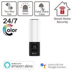 4MP LC3 EZVIZ Wall-Light Wi-Fi Camera Two Way Audio ¦ Strobe Light & Sound ¦ Ambient Garden Light