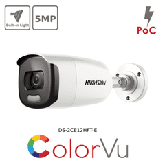 5MP DS-2CE12HFT-E Hikvision POC ColorVu bullet 40M White light IP67