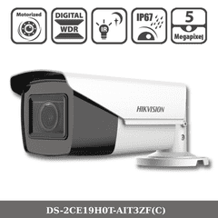 5MP DS-2CE19H0T-AIT3ZF(C) Hikvision Motorised Varifocal Bullet Camera WHITE/BLACK