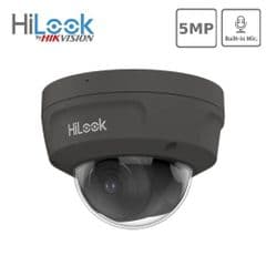 5MP IPC-D150H-MU HiLook by Hikvision IP Dome Camera with Mic, 30m IR & PoE - 2.8MM - Grey