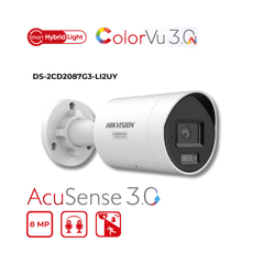 8 MP Hikvision DS-2CD2T87G3-LIY(2.8mm) Smart Hybrid Light with ColorVu Fixed Bullet IP Camera