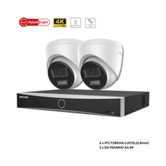 8MP/4K Hilook by Hikvision ColorVu IP CCTV Kit (2 IPC-T280HA-LUF/SL(2.8), DS-7604NXI-K1-4P) KIT-2019