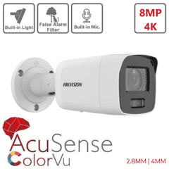 8MP DS-2CD2087G2-LU ColorVu Fixed Bullet Network Camera