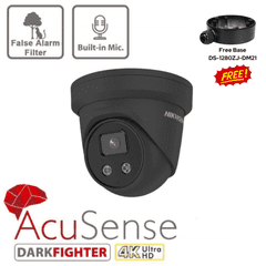 8MP DS-2CD2386G2-IU AcuSense Turret Network Camera Hikvision BLACK Free Bracket (Offer)