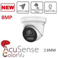 8MP DS-2CD2387G2-LU HIKVISION COLORVU IP POE BUILT IN MIC ACUSENSE 2.8mm
