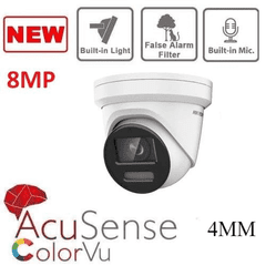 8MP DS-2CD2387G2-LU HIKVISION COLORVU IP POE BUILT IN MIC ACUSENSE  4MM