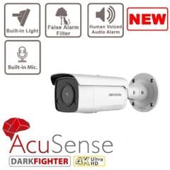 8MP DS-2CD2T86G2-ISU/SL AcuSense Strobe Light and Audible Warning Fixed Bullet Network MIC