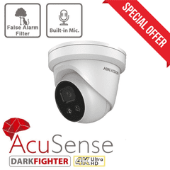 8MP Hikvision DS-2CD2386G2-IU(2.8MM) AcuSense Turret Network Camera Hikvision White (Offer)