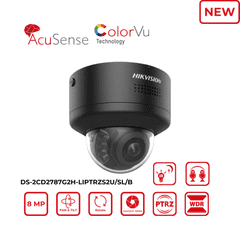 8MP Hikvision DS-2CD2787G2H-LIPTRZS2U/SL/B(2.8-12mm) Black ColorVu Smart Hybrid Light Motorised PTRZ