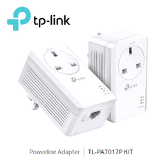 AV1000 Powerline Adapter Gigabit Ethernet with AC Pass Through Starter Kit (TL-PA7017P KIT)