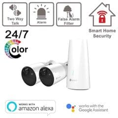 BC1-B2 EZVIZ Wireless Battery Powered Outdoor Camera Kit 2X Cameras + Base Station