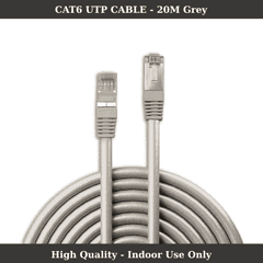 CAT6 UTP Cable 20M Grey Network Patch Cable - Ready Made (Offer)