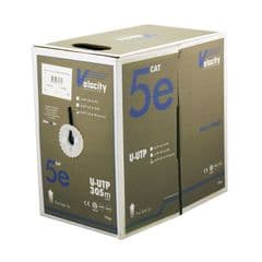 External - Cat5e U-UTP 24AWG 4 Pair Duct Grade Black Velocity 107-0035 305m Cat5