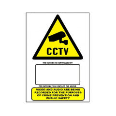 Haydon HAY-WSA5-V2 Sticker A5 CCTV WARNING SIGN  WINDOW STICKER FOR VIDEO AND AUDIO RECORDINGS