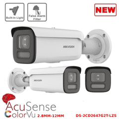 Hikvision 4MP DS-2CD2647G2T-LZS Pro-Series ColorVu  Motorised Varifocal Bullet IP Camera, 2.8-12mm