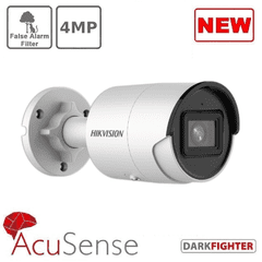 Hikvision DS-2CD2046G2-IU Pro Series AcuSense 4MP IP Bullet Camera, Fixed Lens, White 2.8mm