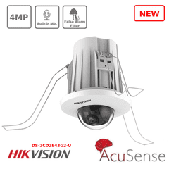 Hikvision DS-2CD2E43G2-U 4 MP AcuSense In-Ceiling Fixed Mini Dome Network Camera