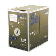 Internal - Cat5e U-UTP 24AWG 4 Pair Grey  PVC Velocity 107-0032 305M Cat5