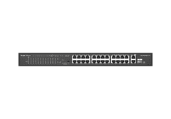 RG-ES126S-LP V2 24x 10/100 PoE/PoE+ Ports, 2x Gigabit Base-T Port, 1x Combo SFP Uplink Port, 180 Wat