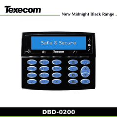 Texecom LCDLP Premier Elite, 2-Zone LCD Keypad with LED Backlight, 4-Wire, Midnight Black (DBD-0200)