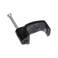 Twin/Shotgun Black Wall Cable Clips x100