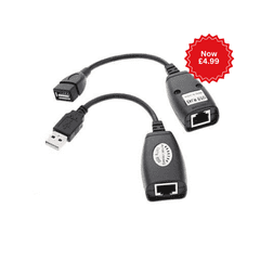 USB Over RJ45 Ethernet LAN Cat5e/6 Cable Extension Extender Adapter Set(Offer)