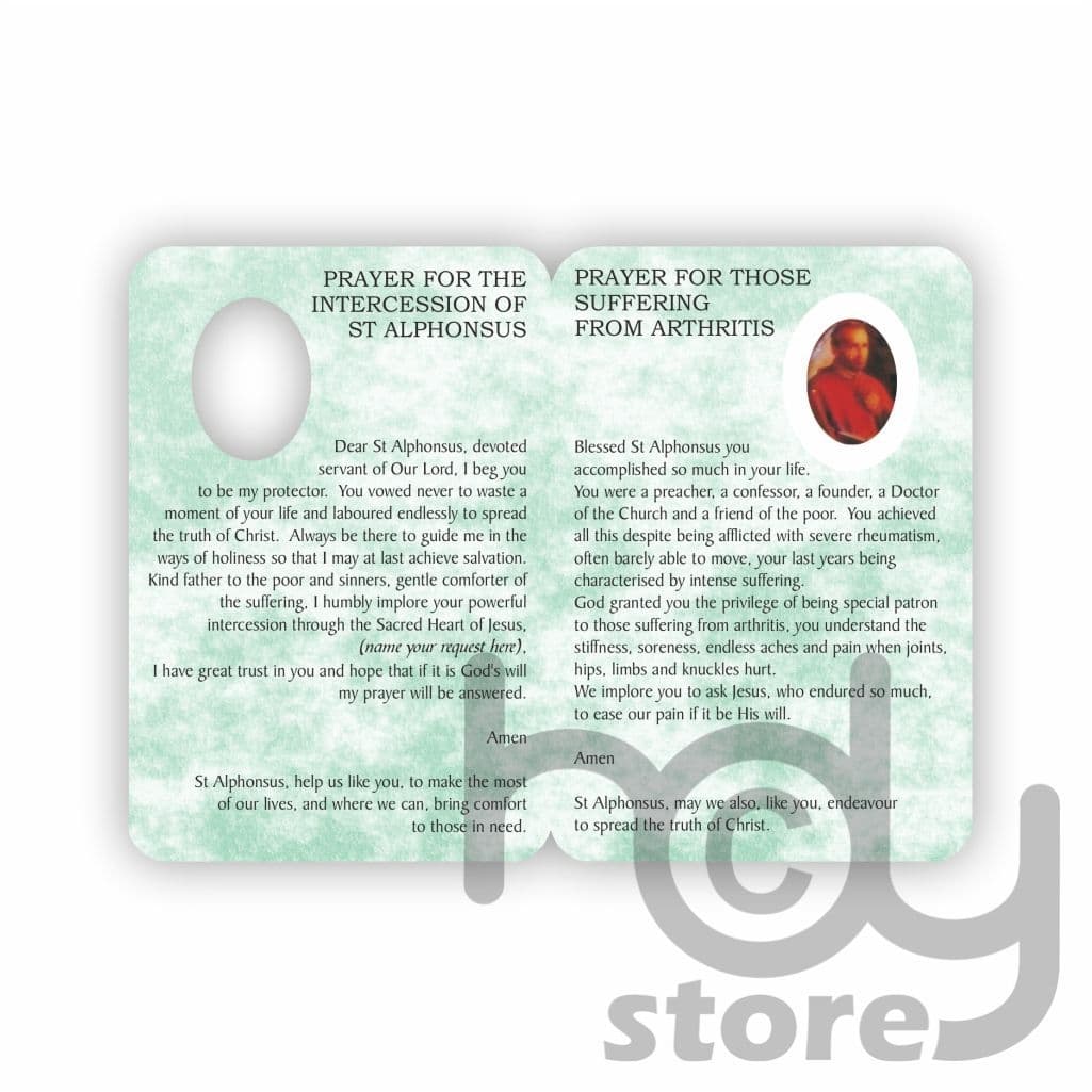 Arthritis Prayer Card Booklet St Alphonsus Liguori