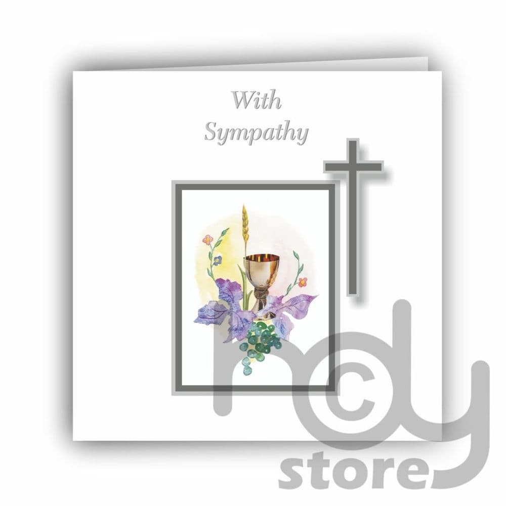 Mass Card for the Dead - Liturgical Watercolour Grey Box Design