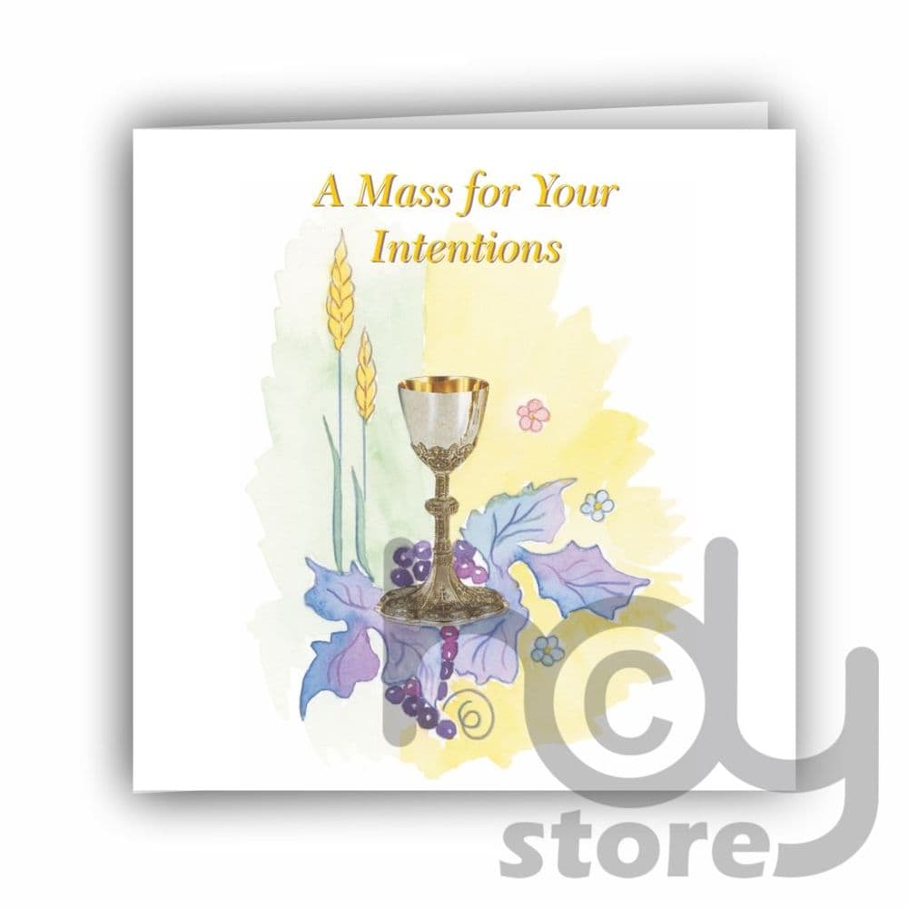 Mass Intention Card - Chalice/Grapes/Wheat Painting