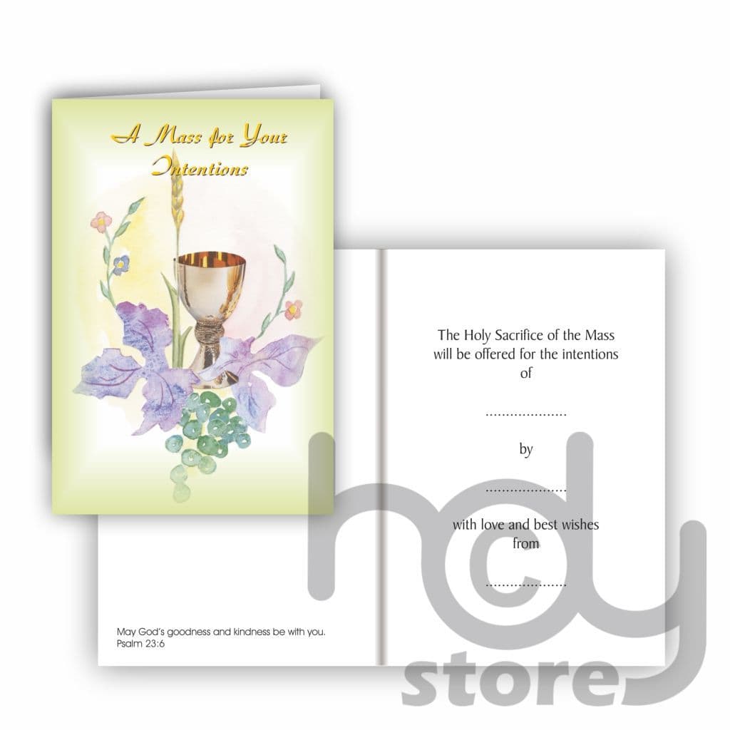 Mass Intention Card - Liturgical Chalice Paintings pastel colours Pk of 4