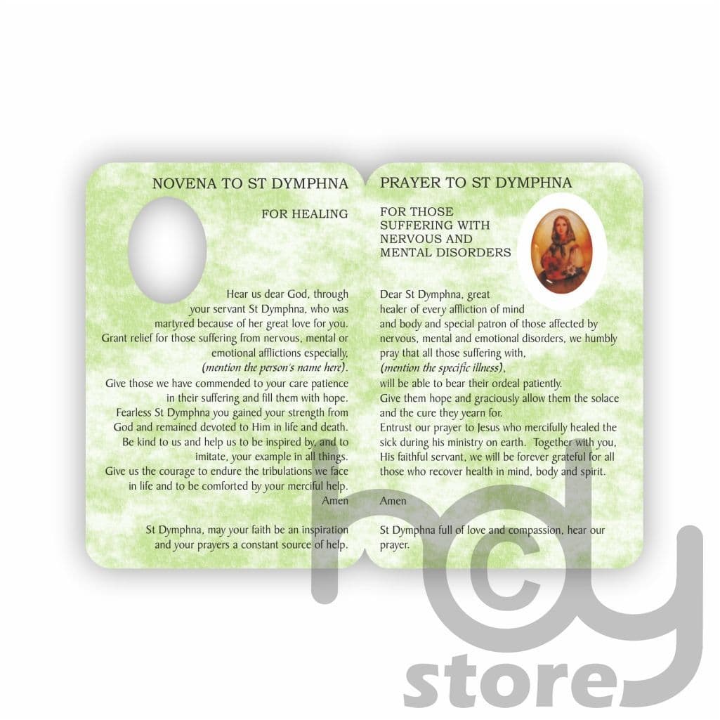 Nervous Mental Disorders Prayer Card Booklet St Dymphna