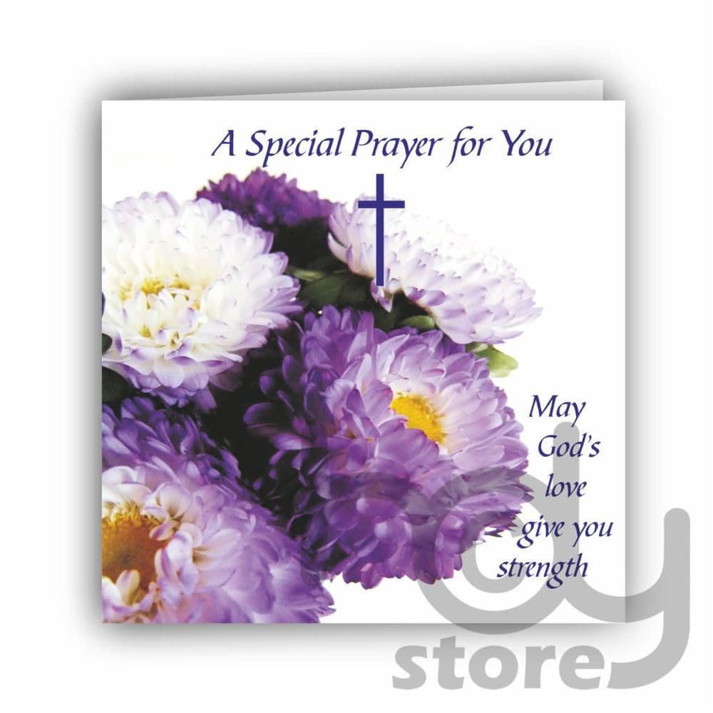 Sympathy Card - Purple and White Flower Design
