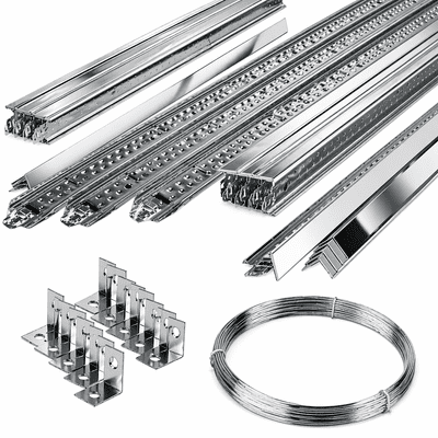 10m2 Complete  Polished Chrome (Like Mirroring)  Grid System x 24mm Wide ( Tiles Not Included).
