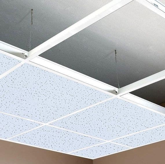10m2 White Suspended Ceiling Grid System Kit ( Tiles Not Included)