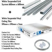 1m² Complete Suspended Ceiling System with Tiles – Minimum Order 5m²