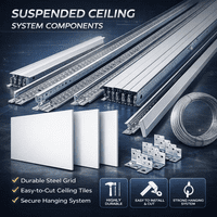 1m² Complete Suspended Ceiling System with Tiles – Minimum Order 5m²