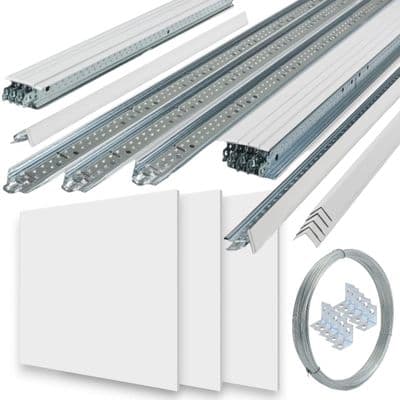 1m² Complete Suspended Ceiling System with Tiles – Minimum Order 5m²