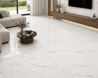 Bianco Stone Glossy Porcelain Tiles 600x600mm – Elegant White Marble Effect Floor & Wall Tiles