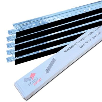 Black Main Tee Section Support For Suspended Ceiling Grid System Spares Compoents Bar Support