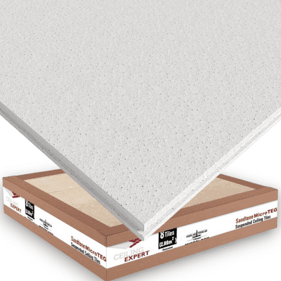 Ceiling Expert Suspended Sandtone Texture Microlook Tegular Edge Ceiling Tiles 595mm x 595mm x 13mm