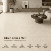Olean Crema Matt Porcelain Floor Tiles 600x600mm – 8mm Thick – Cream Marble Effect – 1.44m² Per Box
